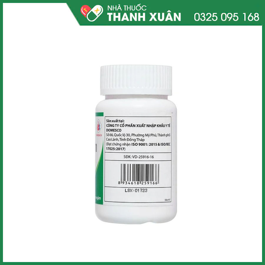 Amoxicillin 250mg Domesco thuốc kháng sinh điều trị nhiễm khuẩn đường hô hấp, tiết niệu, da và cơ